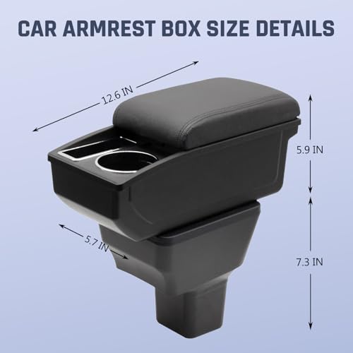 YJYWZH Armrest Box for Nissan Versa Almera Accessories, Black Thread by YJYWZH - Used condition - Image 5