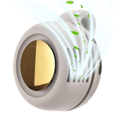 Mini ventilador sin aspas, ventilador portátil con clip de cintura, refrigeración manos libres recargable para cuello, cintura y bolsas, carga rápida USB-C para viajes, senderismo, camping, uso
