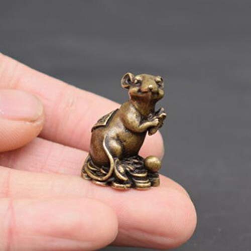 Panrodo Mouse Statue Figurines Brass Small Adorable Retro Desktop Decor Birthday Gifts Copper Sculptures #TOP1