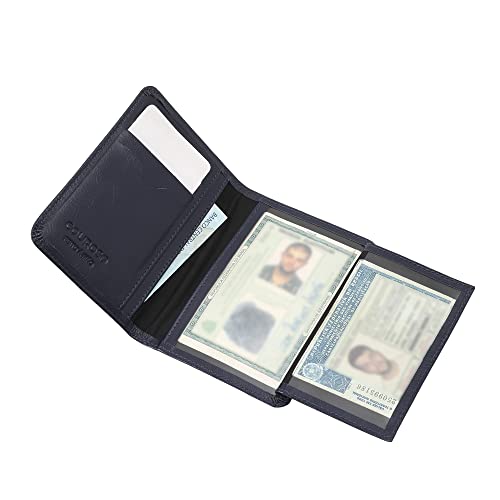 Carteira Slim Masculina Couro Legítimo Porta Cnh, Documento de Veiculo 187 (Marinho)