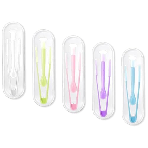 MINGTIANGH コンタクト 装着器具 5個セット 混合色 取り外し器 コンタクトそう着器具 コンタクトケース ピンセット つけはず 柔らか素材 安全 衛生的 清潔 持ち運びが容易 旅行 出張 コンタクト サクションスティック 器具 (5)