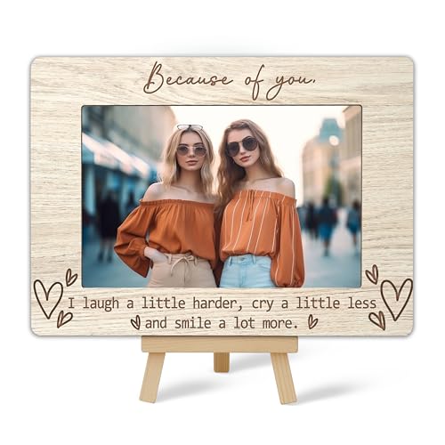 patcate Picture Frames 4x6, Thank You Birthday Gifts Wooden Picture Frame Desk Table Decor, Friendship Sentimental Gifts for Best Friend Bestie Sister (A01)