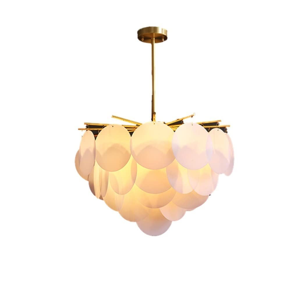 HynJGih Postmodern Light Luxury Minimalist Creativity Restaurant Living Room Bedroom Chandelier Copper Lighting(4 Light Sources)