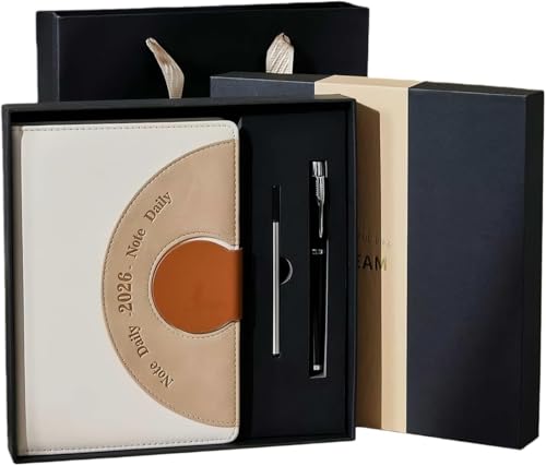 Zdaqian �蒠 �X�P�W���[���� 2026�N 1���n�܂�12���܂œ� 365���蒠 A5 ���L�� �����{ ������ �ƌv�� �M�t�g�{�b�N�X�t�� �m�[�g ���C���f�b�N�X PU���U�[ �����v��{ ���v�� �N�����r���[ �v����� ���ԊǗ� �Ɩ� �V�N�̑��蕨