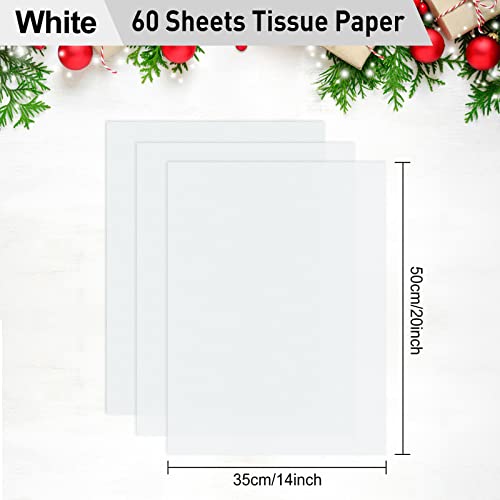 Image of NEBURORA 60 Sheets White Tissue Paper Set Gift Wrap Paper(White)