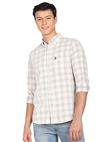 Image of U.S. POLO ASSN. Men Jogging Suit Checkered Tailored Fit Shirt