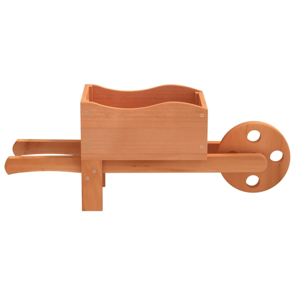 Juego de 2 maceteros con diseño de carretilla, 47 x 15 x 19 cm, de madera de abeto, para jardín, terraza, balcón