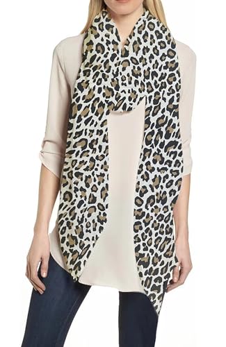 Lina & Lily Leopard Animal Print Women's Scarf Shawl Wrap Lightweight