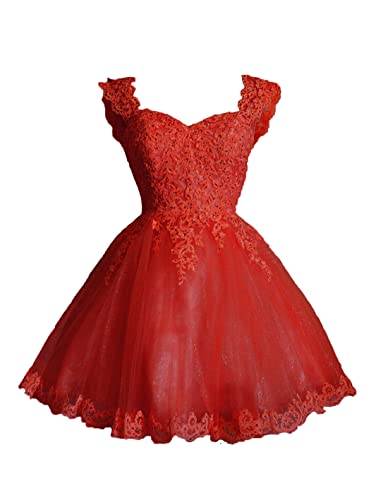 Image of Sweetheart Homecoming Dress Lace Appliques Prom Dress Beaded Lace Mini Dresses