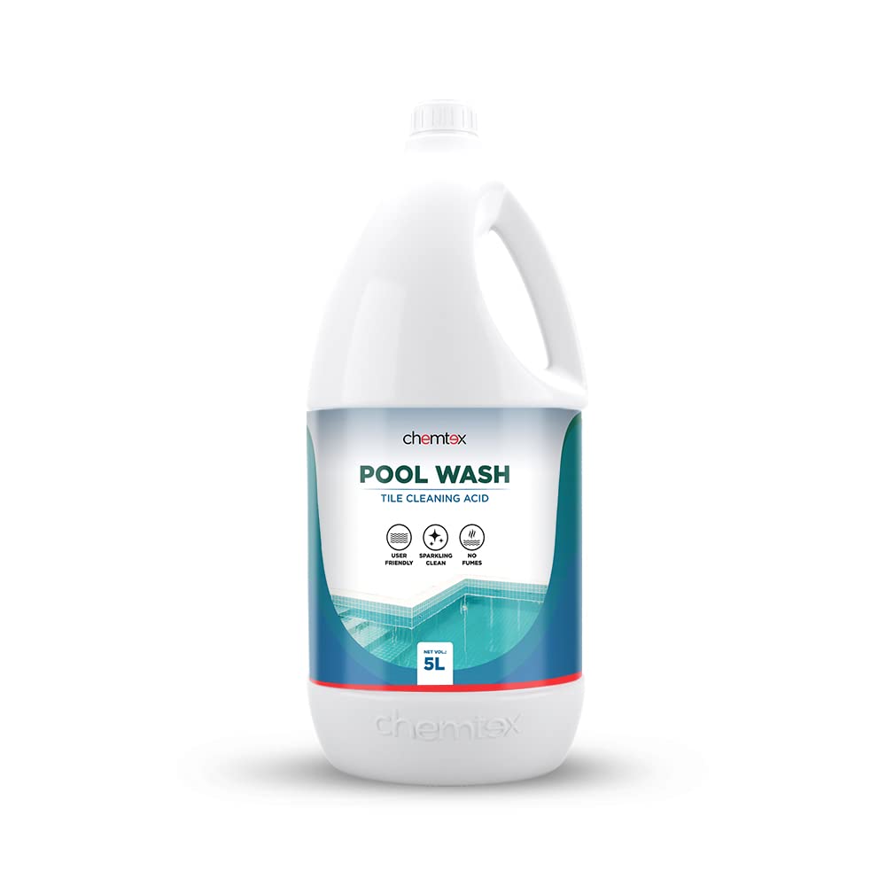 Chemtex Pool Wash | Liquid Pool Tiles Cleaner | Removes Dirt, Scales, Hard Water Deposits, Stains from Floors & Walls of Pool (5L)-image-41
