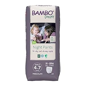 Bambo Dreamy Night Pants Nappies, Pull Up Pants, Eco Night Time Nappies Keep Beds Dry All Night, Pull Ups Training…