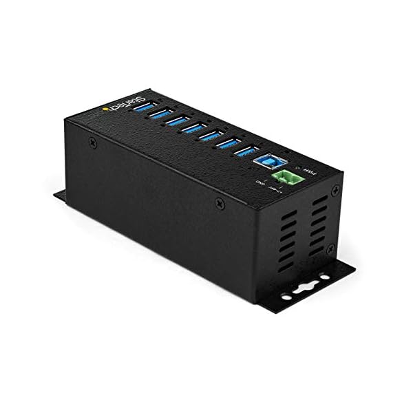 StarTech.com 7-Port USB 3.0 Hub with Power Adapter - Metal Industrial USB-A Hub with ESD & 350W Surge Protection - Din/Wall/Desk Mountable - High Speed USB 3.0 (5Gbps) - Hub , TAA (HB30A7AME) - Image 5