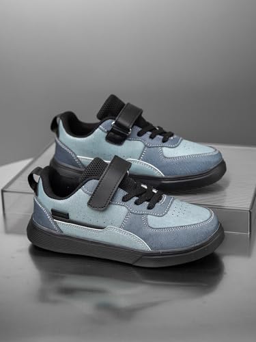 Boys and Girls Board Shoes Adjustable Hook and Loop Classic Low Top Kids Sneakers4