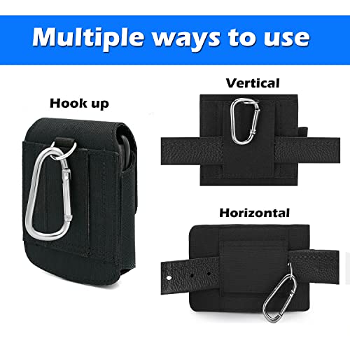 Becplt For Galaxy Z Flip4 Z Flip3 5G Nylon Cell Phone Pouch Holster Case With Belt Clip Cover For Samsung Galaxy Z Flip3 5G Galaxy Z Flip 5G Galaxy Z Flip Motorola Razr 5G Motorola Razr 2019 (Black) #TOP2