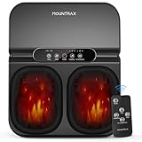 MOUNTRAX Foot Massager Machine with Heat, Foot Massager for Plantar Fasciitis, Neuropathy Pain, Shiatsu Foot Massager with Remote, Fits Feet Up to Men Size 12 (Black)