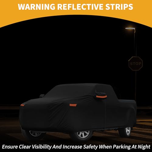 Image of Car Cover Waterproof All Weather Sun Rain Protection Full Exterior Cover for Dodge for Ram Black with Left Side Zippers