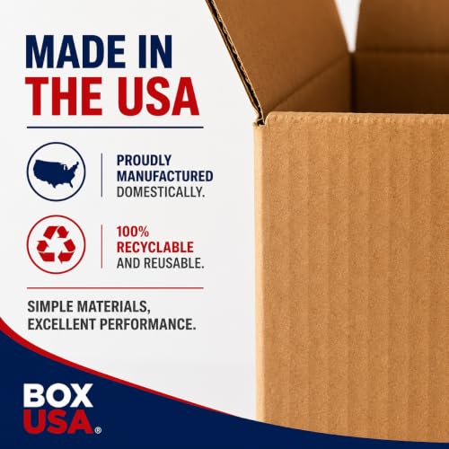 Image of BOX USA Moving Boxes Holds 65lbs, 20 inchL x 20 inchW x 15 inchH (6-Pack) Large - Corrugated Cardboard Box for Shipping, Mailing, Packing, Packaging and Storage