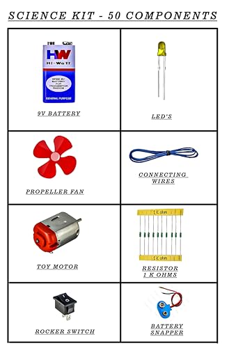 Image of Mini Science Kit for School Children | Kit with 50 Components | Learning Educational Science Kit for Project /Assignment Creation