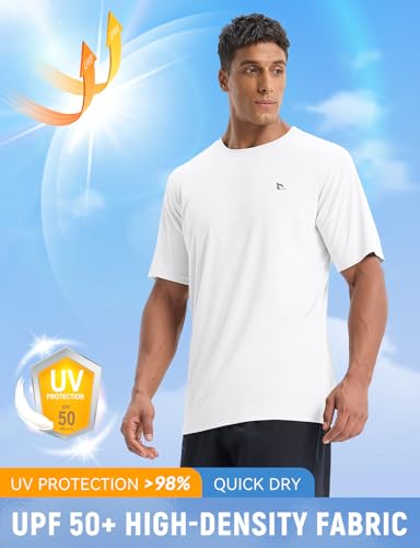 baleaf Men's UPF 50+ Sun Protection Shirts UV SPF Short Sleeve T-Shirts Rash Guard Quick Dry Lightweight Hiking Athletic2