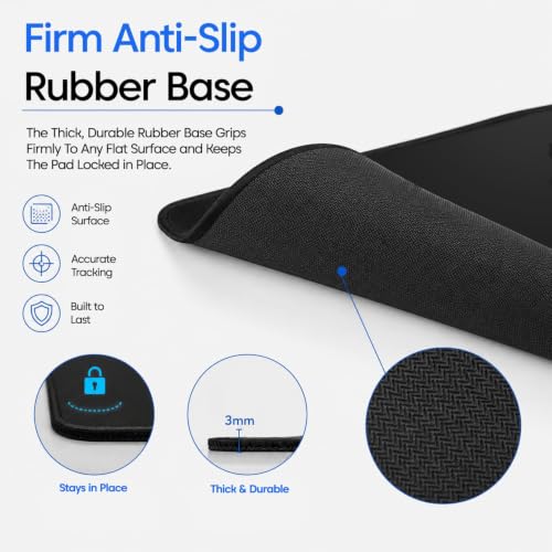 Image of Sounce Extended Mouse Pad 80 x 30 cm, Large Desk Mat with Stitched Edges, Anti-Slip Rubber Base, Water-Resistant Smooth Surface for Office, Work from Home, Laptop & PC (Jet Black)