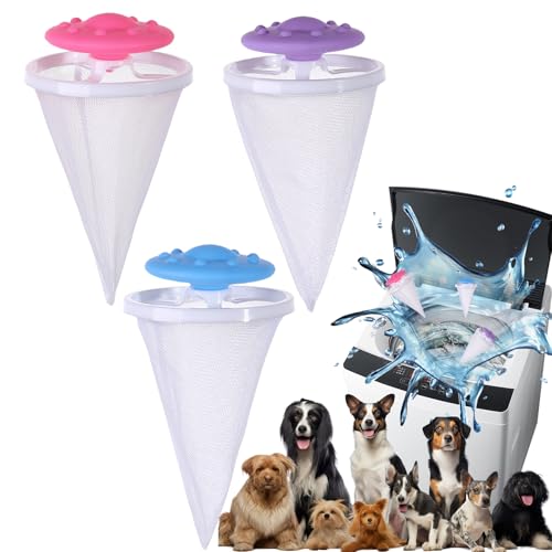 2026 Upgraded Pet Hair Remover for Laundry, Lint Catcher for Washing Machines, Laundry Pet Hair Catcher, Cat and Dog Hair Washing Machine Catcher 3PCS，for Use with Top-Loading Washing Machines；
