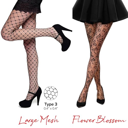 Image of TouchUps Fishnet Stockings Fashion Stockings High Waist Bottom Wear Pull-on Style Breathable, Comfortable