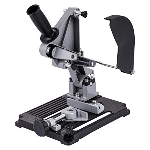 KATSU Trennständer für Winkelschleifer - Ø 100mm bis 125mm Hochleistungs Gusseisenbasis Elektroschleifer Ständer Schelle mit 11 Holz- und Stahl-Trennscheiben 105422