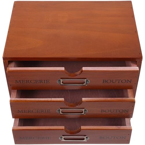 Warmhm Organizador de Escritorio Madera Vintage para Maquillaje y Joyas Estante Multiusos para Dormitorio Baño y Oficina