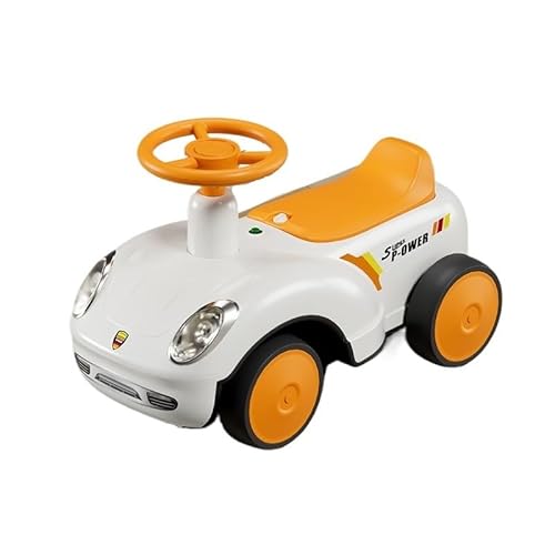 タンブルバイク 幼児用乗用車 ハンドルと収納スペース付き 1〜3歳向け幼児用おもちゃ 歩行器おもちゃ 押し車 スイングバイク(Orange)