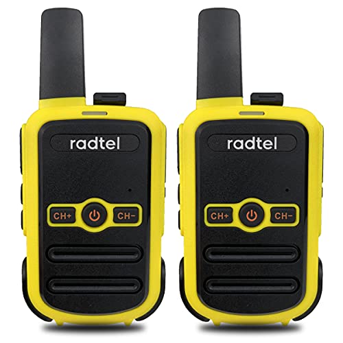 Radtel RT12 Rechargeable Walkie Talkies for Adults Long Range Handheld License Free PMR 446 Two Way Radio 16CH Handsfree VOX for Camping Hiking (Yellow)
