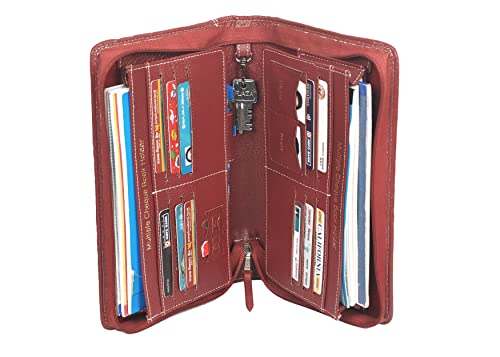 Image of Sukeshcraft Leather unisex-adult Business Card Holders(Cherry Leather)