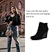 LAICIGO Womens V Cut Wedge Ankle Booties Zip-up Closed Toe Stacked Heel Faux Suede Winter Boots