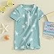 HodJIU Badeanzug für Babys, Jungen, UV-Schutz, Dinosaurier-Druck, kurzärmelig, Badeanzug, Schwimmbad, Strand, Surfen, blau, 3-6 Monate