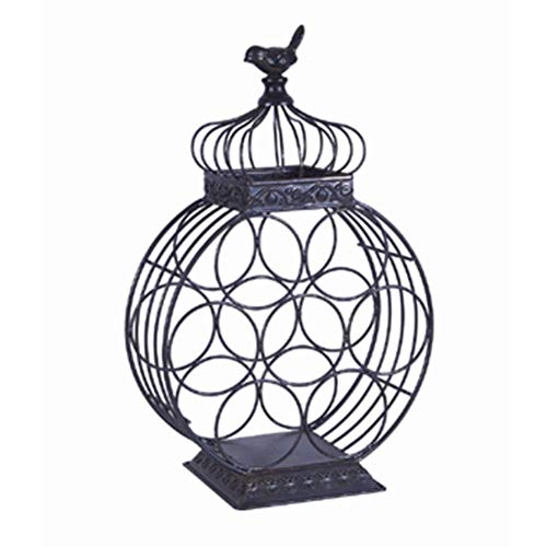 Range-bouteille design cage à oiseaux en métal brut forgé