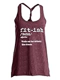 IRISGOD Womens Workout Tank Tops Summer Graphic Twisted Back Sleeveless Tops Athletic Gym Shirts Burgundy