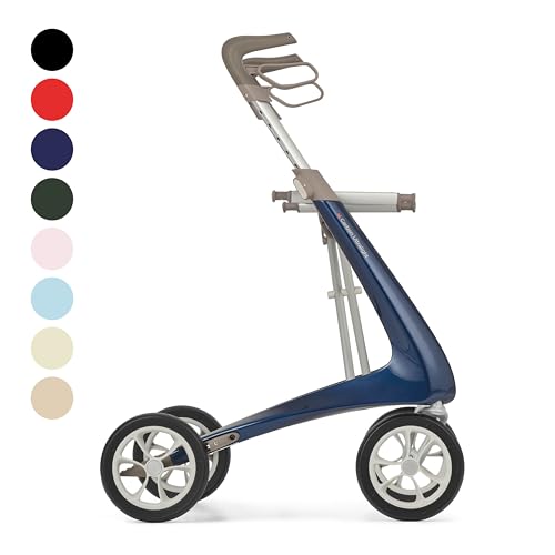 Image of byACRE Carbon Ultralight Rollator - World's Lightest Carbon Rollator - Only 10.6 lbs /for Indoor and Outdoor Use /Foldable and Easy to Travel with (Royal Blue, Compact Track)