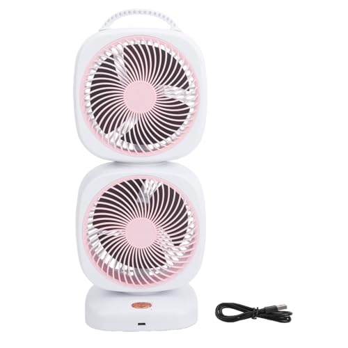 TOPINCN Circulateur D'Air Portatif de Tour de Ventilateur de Bureau à Double Couche avec 5 Réglages de Vitesse et Balançoire Grand Angle pour le Camping en Plein Air de Bureau à Domicile