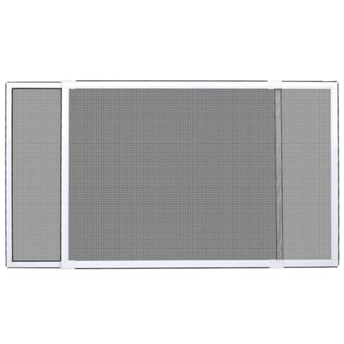 Mosquitera Extensible de Aluminio Blanco, Marco Ajustable para Ventanas, Malla de Fibra de Vidrio, Instalación sin Taladro. Protección contra Mosquitos, moscas y otras plagas Insectos. (50x70-132cm)