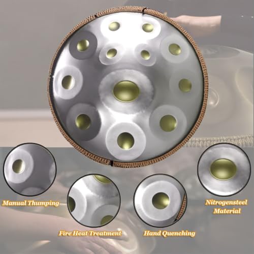 Handpan Drum 9 Notas 22 pulgadas D Minor Plata 440Hz miniatura 2
