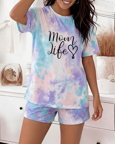 Image of CHICME Pajamas Set for Women 2 Piece Pjs Lounge Set Soft Short Sleeve Tops and Sleep Shorts with Pocket