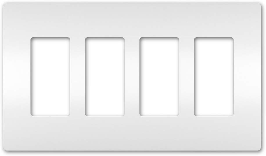 Screwless Wall Plate Plastic Sub Plate Four-Gang in White