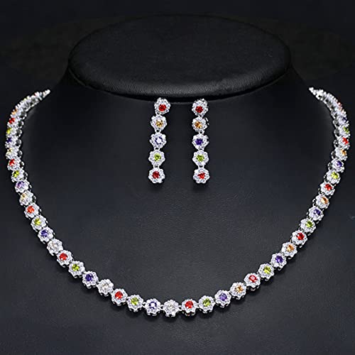 Joyería de noche para mujer con gargantilla multicolor de circonia