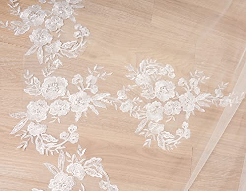 EllieWely Cathedral Length 1 Tier Lace Wedding Bridal Veil F134