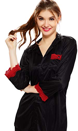 Image of AV2 Women's Satin Solid Pajama Set Pack of 1
