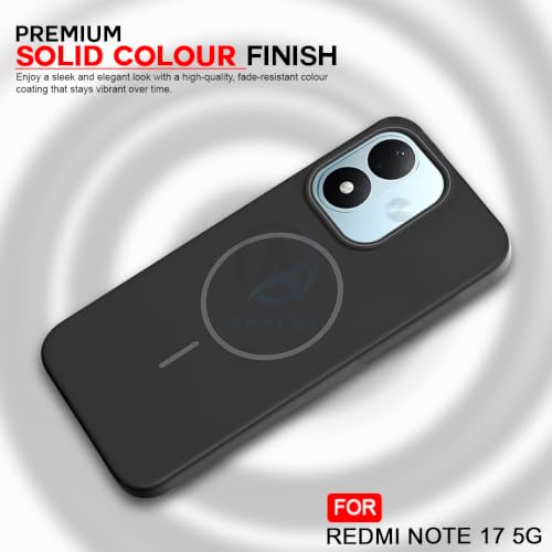 Image of AESTMO Shockproof Back Case Cover for Redmi Note 17 5G | Slim Hard Shell | Hard Back Cover for Redmi Note 17 5G (Compatible with MagSafe Accessories, Black)