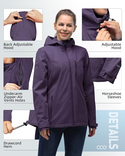 Image of 33,000ft Packable Rain Jacket for Women Waterproof Raincoats with Hood