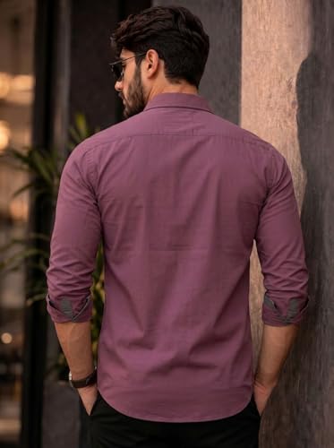 Image of Amazon Brand - INKAST Cotton Shirt for Men | Regular Fit Full Sleeve Casual Shirt | Stylish Formal Office Wear Shirts for Men | Soft Comfortable Breathable Cotton Fabric | Fashionable Office Wear