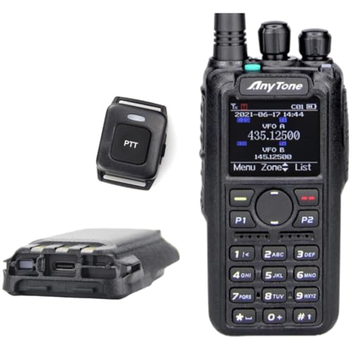 Anytone AT-D878UVII Plus Dual-Band VHF/UHF DMR Handheld - Enhanced Bluetooth Model with GPS APRS RX/TX and USB Type-C Battery.