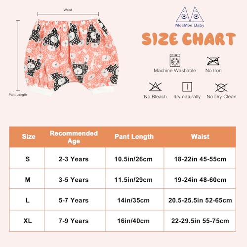 Image of MOEMOE BABY Bedwetting Diaper Pants Absorbent Potty Training Shorts 2 Pack | Reusable & Breathable for Small Accidents,2T-10Y