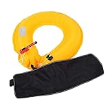 【INFLADO RÁPIDO】 Cinturón inflable Adopta material de alta calidad de gran durabilidad y resistencia al desgaste. Se infla unos 5 segundos cuando el usuario tira manualmente de la manija de inflado.